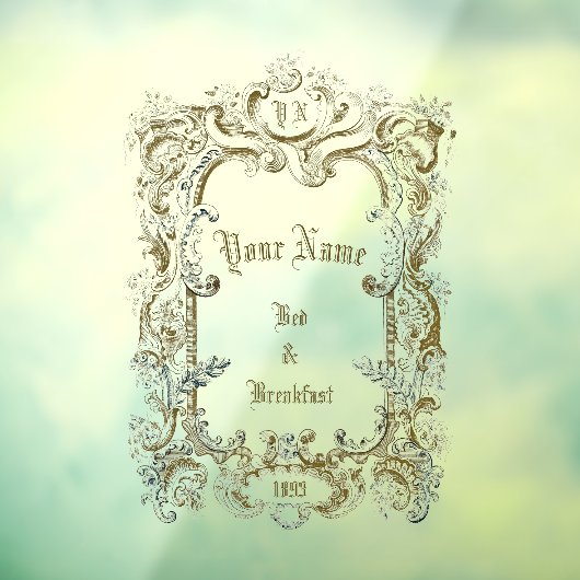 ビクトリア時代の境界線付きベッド＆ブレックファスト テンプレート ウィンドウサイン (シート3)