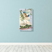 ビクトリア時代の天使が帆船に乗ったクリスマス キャンバスプリント (インサイチュ (ウッドフロア))