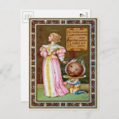 ビクトリア時代の奇妙なヴィンテージ ポストカード (正面/裏面)