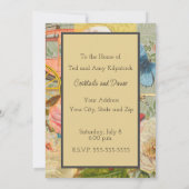 ビクトリア時代の女性と楽しい馬車 招待状 (裏面)