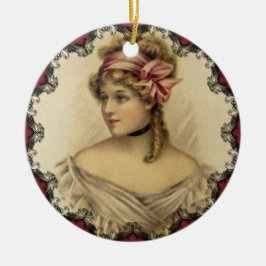ビクトリア時代の女性 ビンテージ クリスマス オーナメント