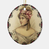 ビクトリア時代の女性 ビンテージ クリスマス オーナメント (左)