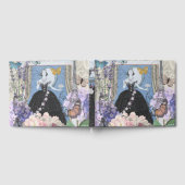 ビクトリア時代の女性 花のファンシーなドレス ゲストブック (全面)