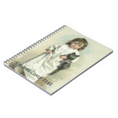 ビクトリア時代の少女が夜着と愛猫とともに ノートブック (左側)