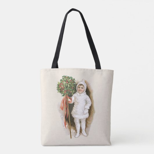 ビクトリア時代の少女とホーリーのクリスマス トートバッグ (裏面)