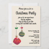 ビクトリア時代の少女とホーリーを使ったヴィンテージクリスマス 招待状 (裏面)