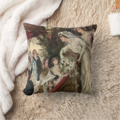 ビクトリア時代の新婚夫婦、ヴィクトリアンの花嫁がブーケを投げる クッション (ブランケット)