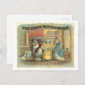 ビクトリア時代の洗濯機の広告 ポストカード (正面/裏面)