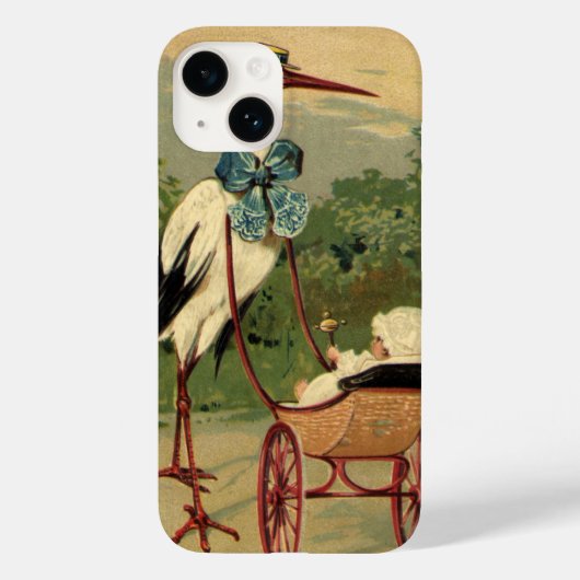 ビクトリア時代の白鳥と赤ちゃんのベビーカー Case-Mate iPhoneケース (裏面)