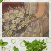 ビクトリア時代の花嫁の肖像画, ヴィンテージウェディングの花嫁 キッチンタオル (折り畳み)