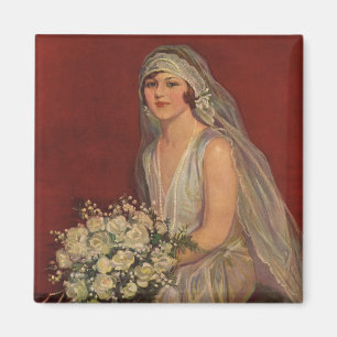 ビクトリア時代の花嫁の肖像画, ヴィンテージウェディングの花嫁 マグネット