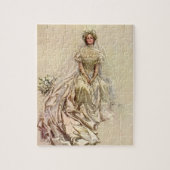 ビクトリア時代の花嫁、クラシカルな結婚式の肖像画 ジグソーパズル (縦)