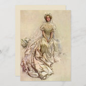 ビクトリア時代の花嫁、クラシックな結婚式の肖像画 (正面/裏面)