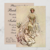 ビクトリア時代の花嫁　ブライダルシャワーティーパーティー 招待状 (正面/裏面)