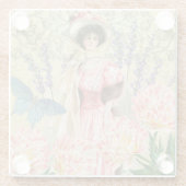 ビクトリア時代の華麗な女性レジー ガラスコースター (裏面)