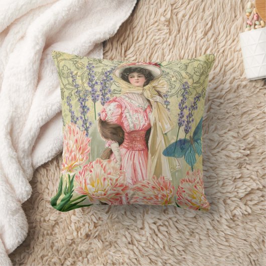 ビクトリア時代の華麗な女性レジー クッション (ブランケット)