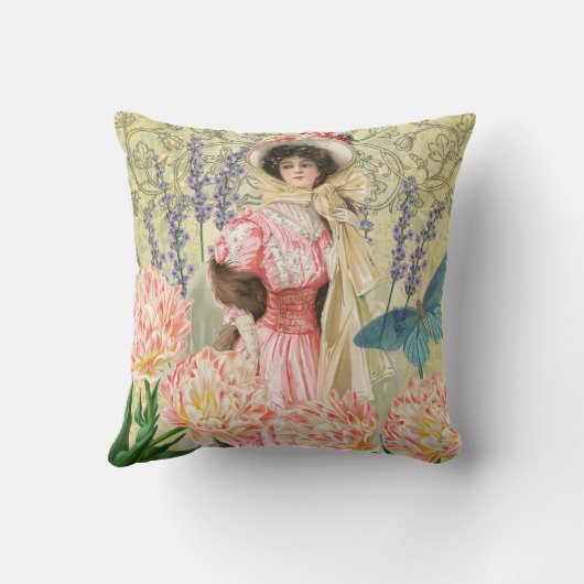 ビクトリア時代の華麗な女性レジー クッション (裏面)