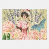 ビクトリア時代の華麗な女性レジー ラッピングペーパーシート (正面)