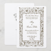 ビクトリア時代の華麗な植物ボーダーウェディング 招待状 (正面/裏面)