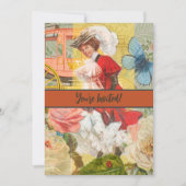 ビクトリア時代の貴婦人の楽しい馬車 招待状 (正面)