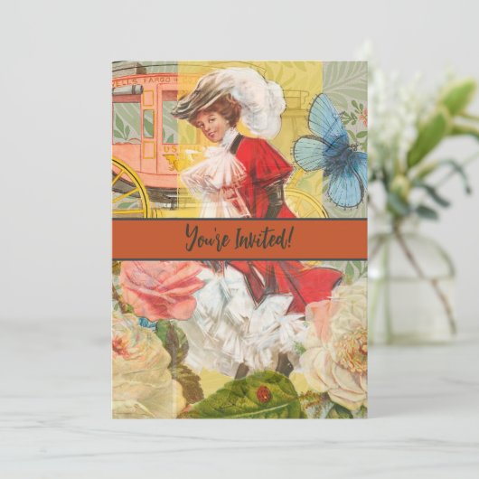 ビクトリア時代の貴婦人の楽しい馬車 招待状 (スタンド正面)