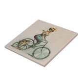 ビクトリア時代の貴婦人の犬と自転車 タイル (側面)