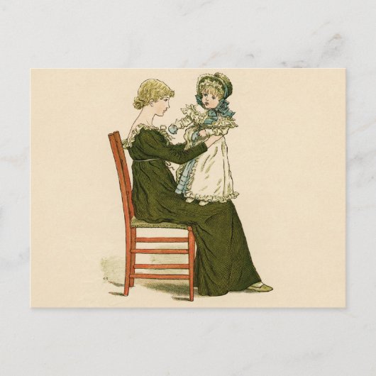ビクトリア時代の赤ちゃん グリーンウェイ マザー ポストカード (正面)