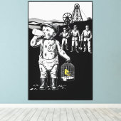 ビクトリア時代の赤ちゃん　面白い炭鉱夫テーマ キャンバスプリント (インサイチュ (ウッドフロア))