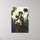 ビクトリア時代の赤ちゃん 面白い煙突掃除のテーマ キャンバスプリント (正面)