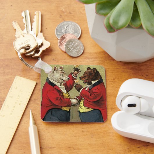 ビクトリア時代の陽気でゲイなダンシングベア キーホルダー (デスク)