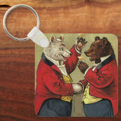 ビクトリア時代の陽気でゲイなダンシングベア キーホルダー (正面)
