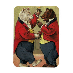 ビクトリア時代の陽気なダンスをするクマたち マグネット