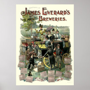 ビクトリア時代 ニューヨーク ブリュエリー 1896 カレンダー ポスター