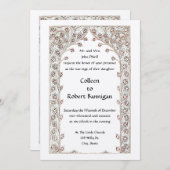 ビクトリア時代 1845 ゴシックスタイルの境界線 ウェディング 招待状 (正面/裏面)