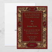 ビクトリア時代 1896 アール・ヌーヴォー 花の結婚式 招待状 (正面/裏面)