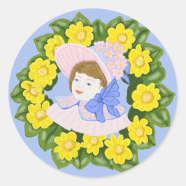 ビクトリア朝のイースターバネットの少女 ラウンドシール
