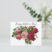 ビクトリア朝のクラシックなバラ リリー・オブ・ザ・バレー ロマンス ポストカード (スタンド正面)