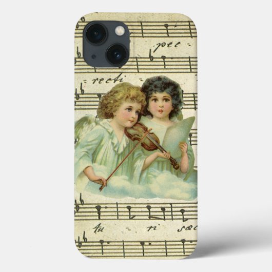 ビクトリア朝のクリスマスの天使 ヴァイオリンと楽譜 Case-Mate iPhoneケース (裏面)