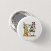 ビクトリア朝のピエロのボタンピン 缶バッジ (正面&裏面)