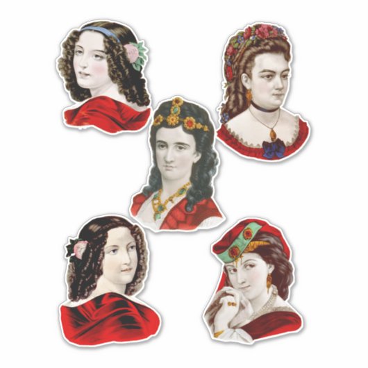 ビクトリア朝のレディース・イン・レッド・ヴィンテージ シール (正面)