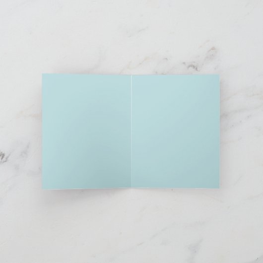 ビクトリア朝の女性 - 薄い青の帽子とドレス サンキューカード (内部)