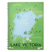 ビクトリア湖の地図 – ア素晴らしフリカ湖の旅行アート。 ノートブック (正面)