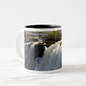 ビクトリア滝ザンベシ川ザンビア2 ツートーンマグカップ (正面左)