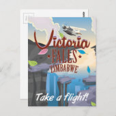 ビクトリア滝ジンバブエ漫画のポスター ポストカード (正面/裏面)