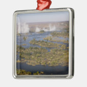 ビクトリア滝、ザンベシ川、ザンビア-ジンバブエ2 メタルオーナメント (左)