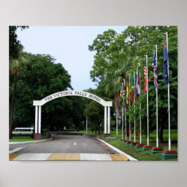 ビクトリア秋ズホテルエントランス10 x 8インチ ポスター