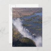 ビクトリア秋、ザンベシ川、ザンビア – ジンバブエ ポストカード (正面/裏面)