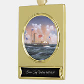 ビクトリア蒸気タグ1859 ゴールドプレートバナーオーナメント (左)