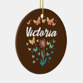 ビクトリア誕生日シスターバタフライダンデリオンネーム セラミックオーナメント (右)