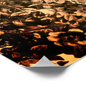 ビクトリア調のクジャクの花柄 エレガントなパターン ポスター (角)